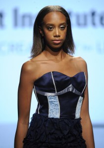 LOS ANGELES, CA - OCTOBER 12: A model walks the runway wearing Malik Vivian at Art Hearts Fashion Los Angeles Fashion The Art Institutes Showcase on October 12, 2016 in Los Angeles, California. (Photo by Arun Nevader/Getty Images for Art Hearts Fashion)