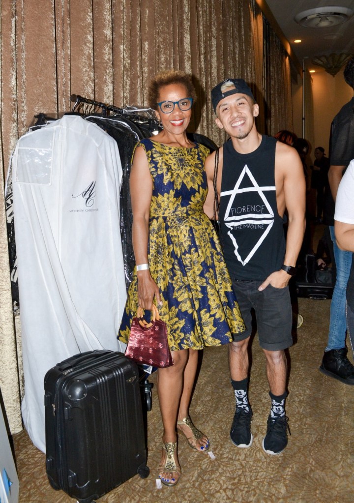 Rhonda P. Hill BTS Michael Ngo, designer | Art Hearts Fashion | Photo Cindy Ceballos, 2016