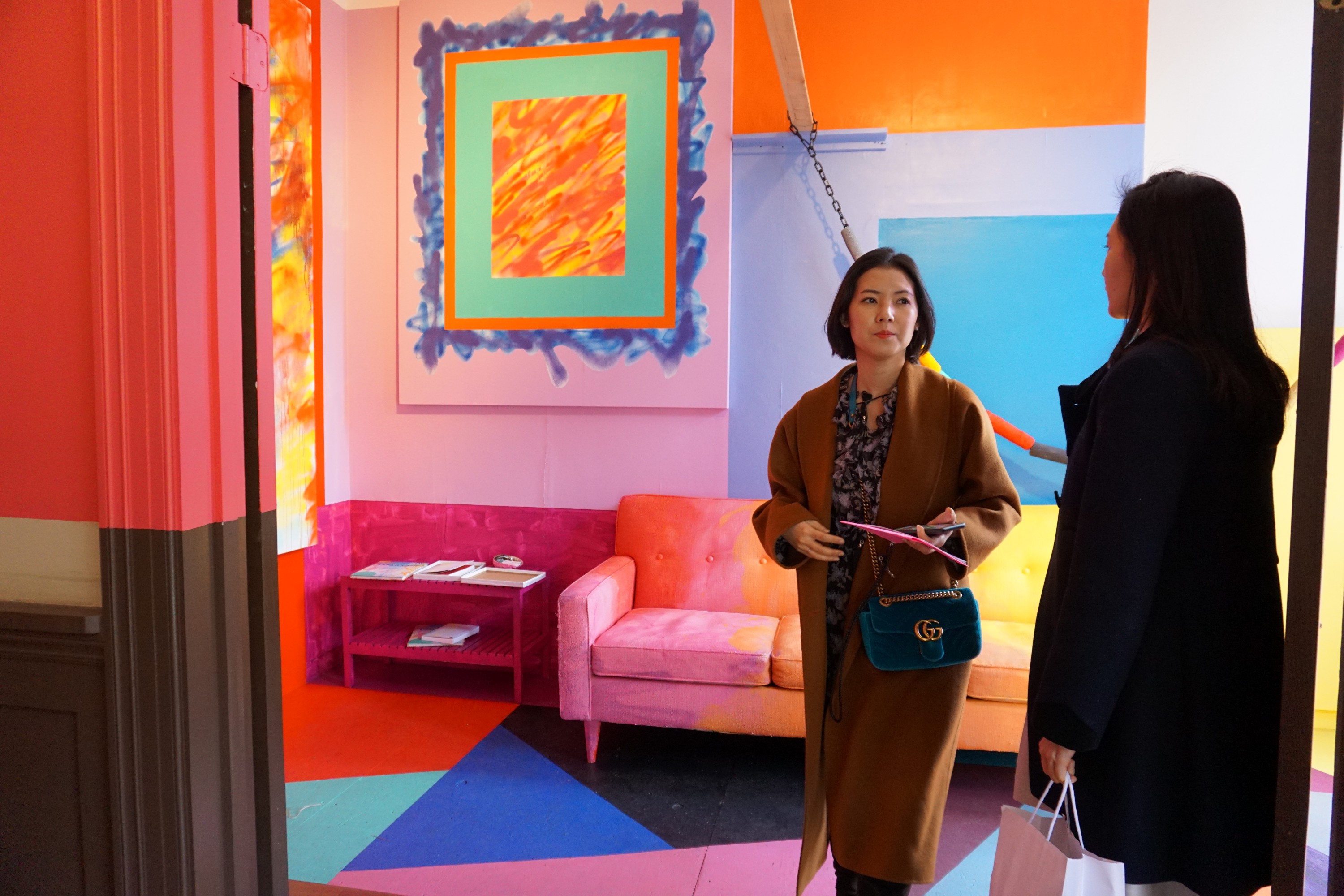 Frieze Project artist Sarah Cain installation, Frieze Los Angeles, Back-lot Paramount Pictures Studio, photo by Rhonda P. Hill for EDGExpo.com