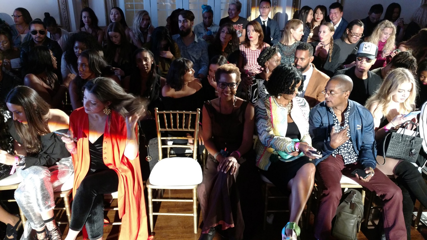 Rhonda P. Hill Front Row at LA Fashion Week VIP Guest of designer Bishme Cromartie, copyright Rhonda P. Hill